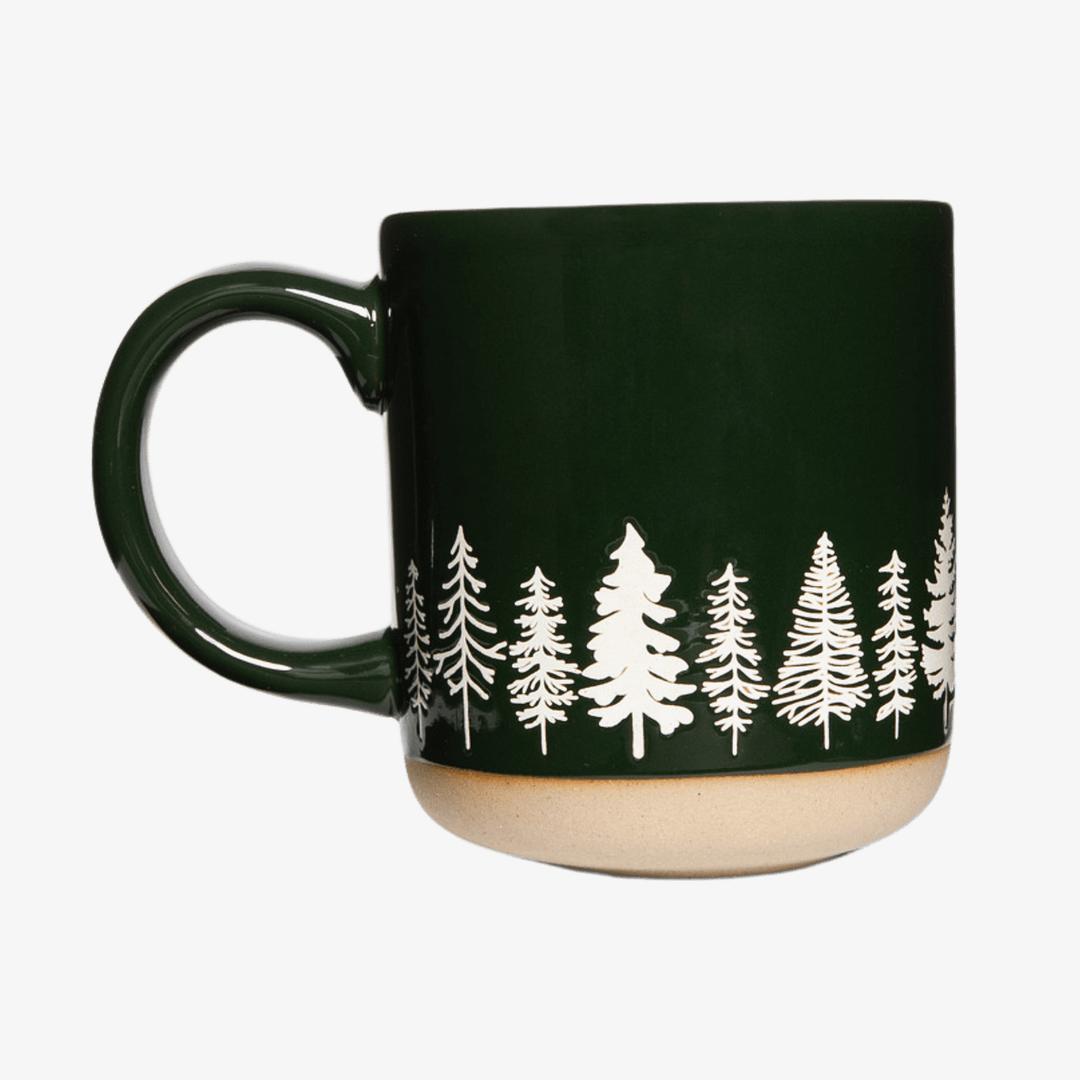 Pine Trees Stoneware Coffee Mug