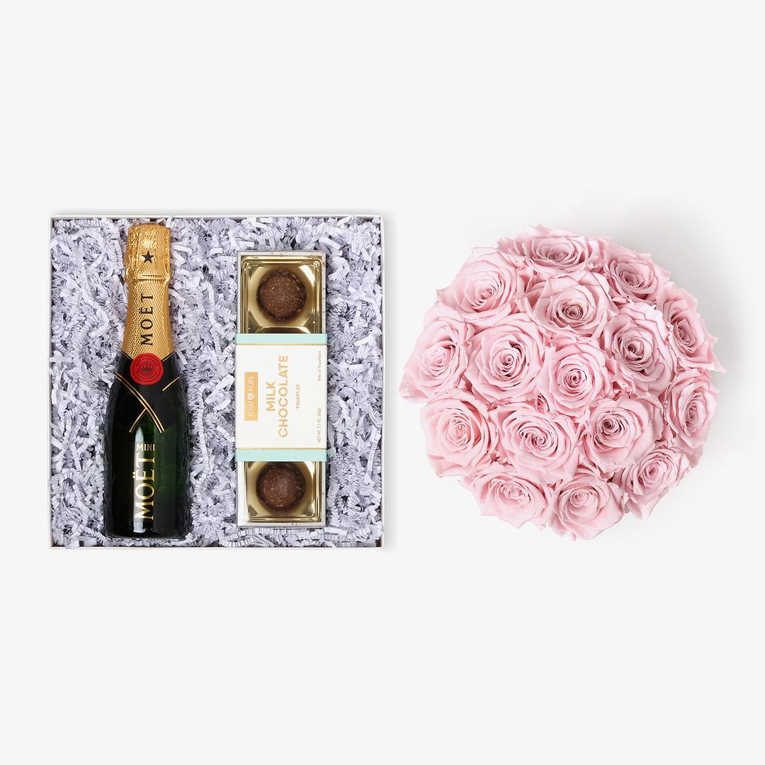 Champagne & Roses Bundle | Large Pink Bloom Box