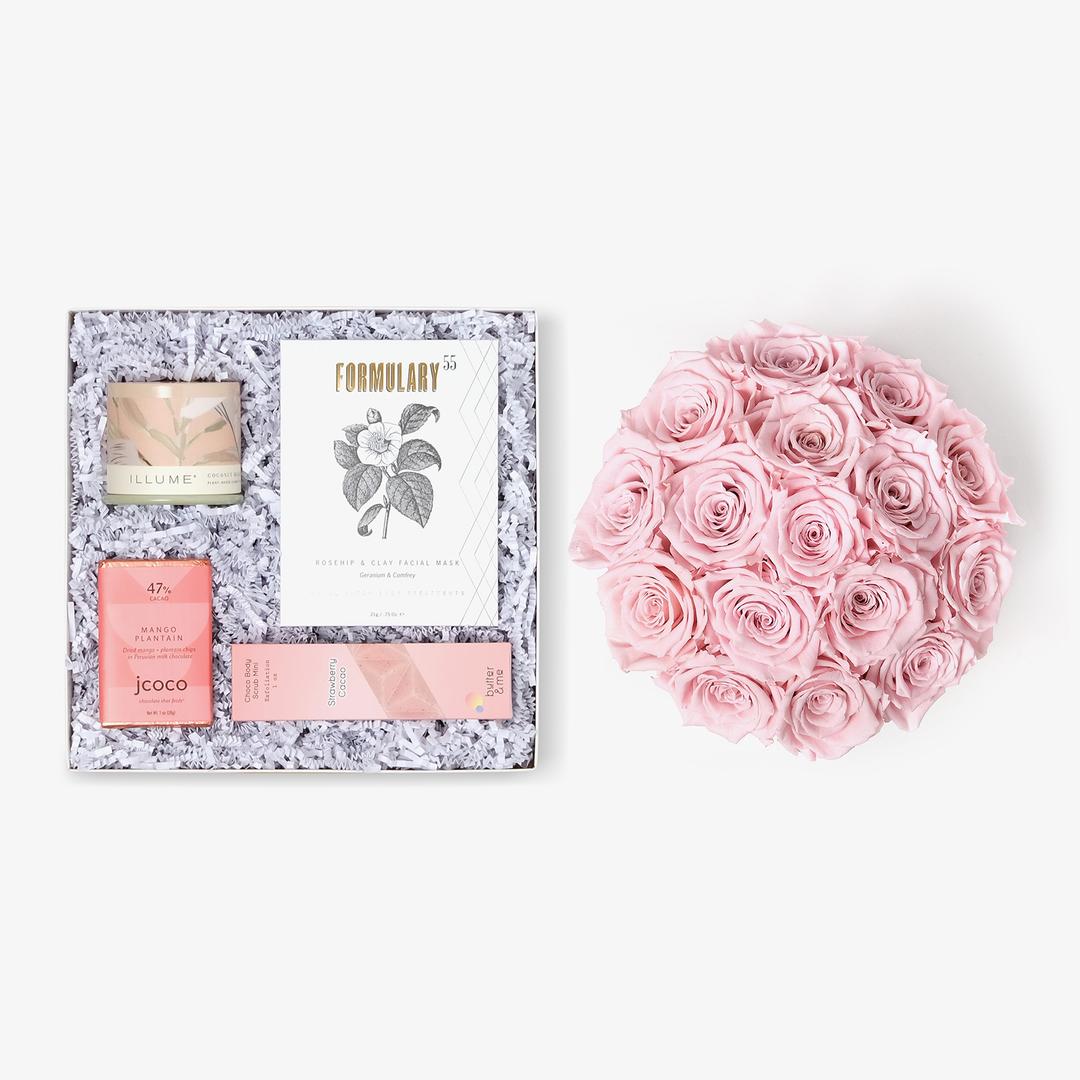 Pamper & Roses Bundle | Large Pink Bloom Box