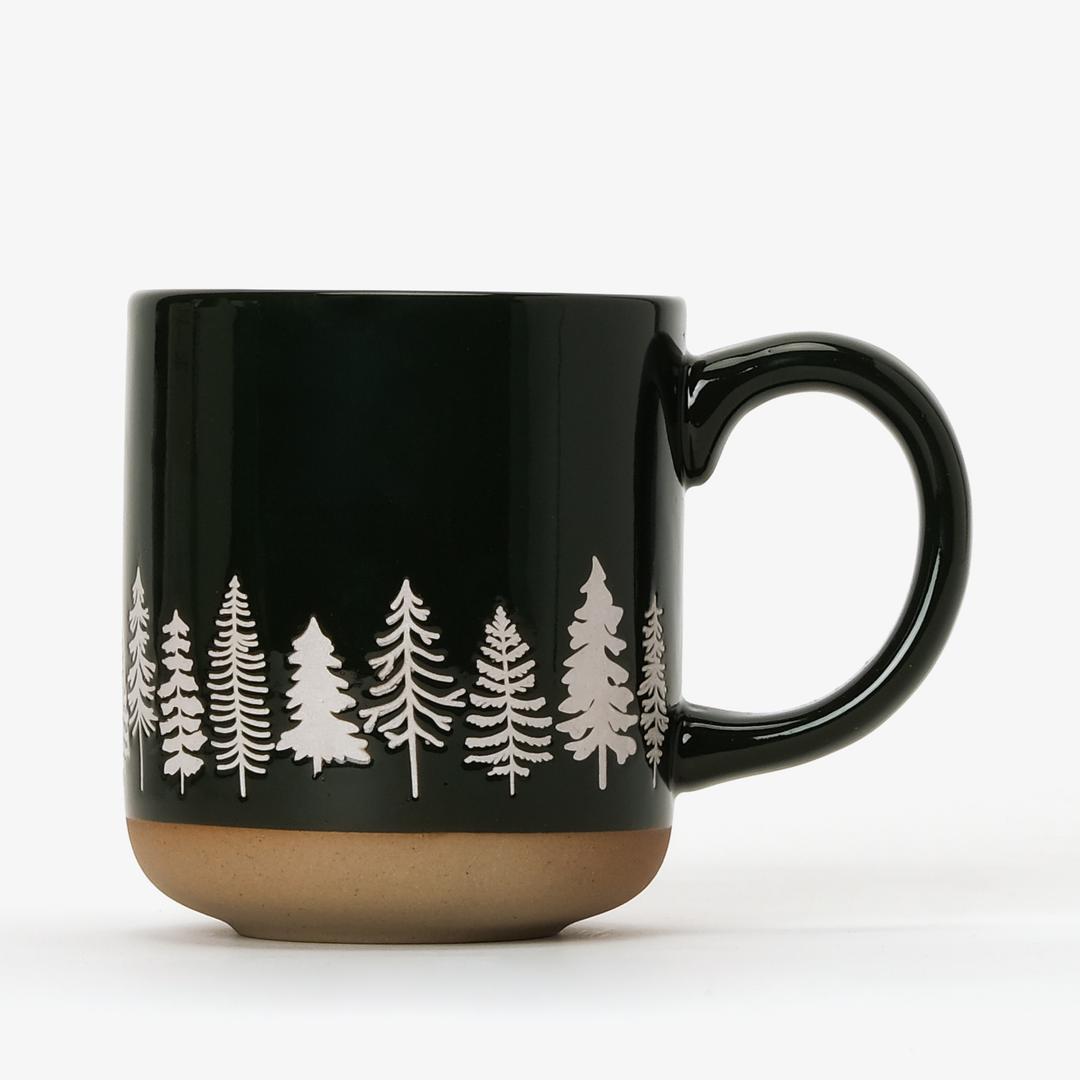 Pine Trees Stoneware Coffee Mug