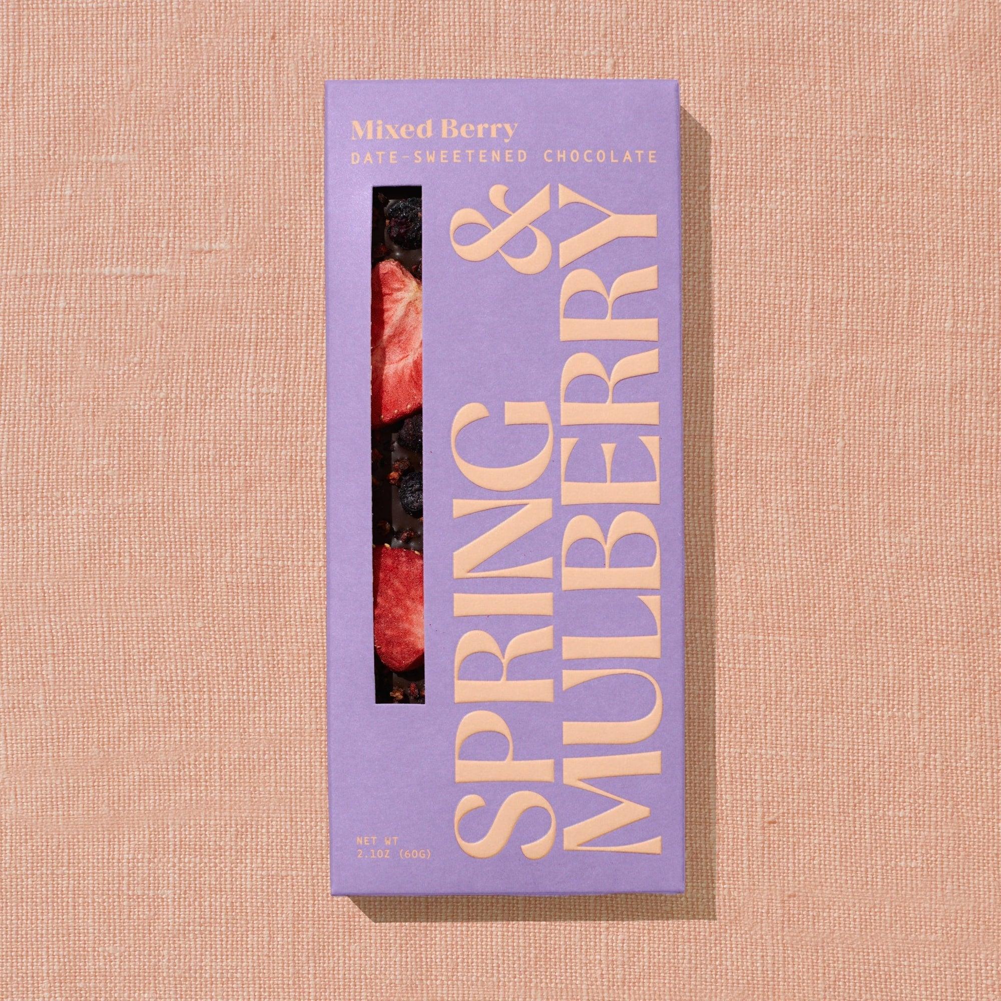 Mixed Berry Date-Sweetened Dark Chocolate Bar